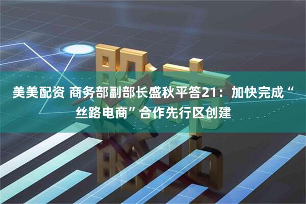 美美配资 商务部副部长盛秋平答21：加快完成“丝路电商”合作先行区创建