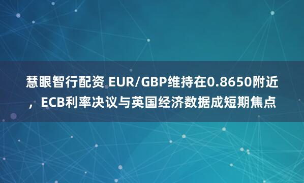 慧眼智行配资 EUR/GBP维持在0.8650附近,ECB利率决议与英国经济数据成短期焦点